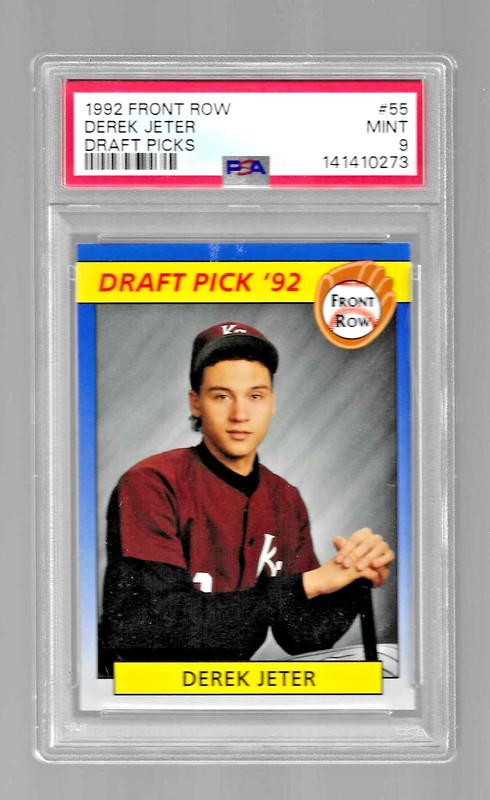1992 FRONT ROW DRAFT PICKS BASEBALL CARD #55 HOF DEREK JETER RC PSA 9 NQ YANKEES