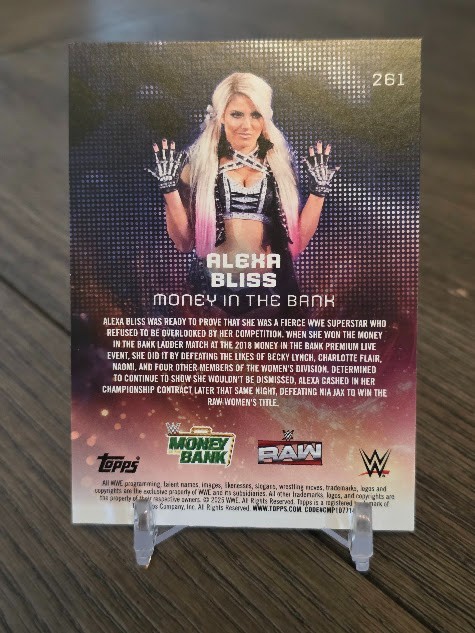Alexa Bliss 2025 Topps Universe WWE #261 Money in the Bank Event Variation Card view 2