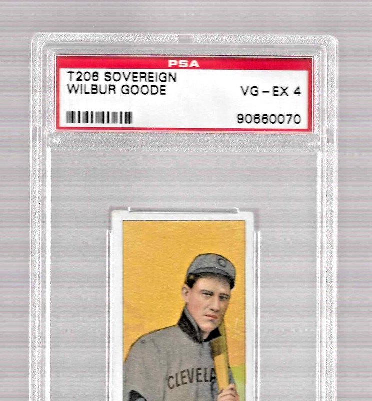 1909 T206 SOVEREIGN 350 TOBACCO BASEBALL CARD WILBUR GOODE PSA 4 NQ CLEVELAND view 2
