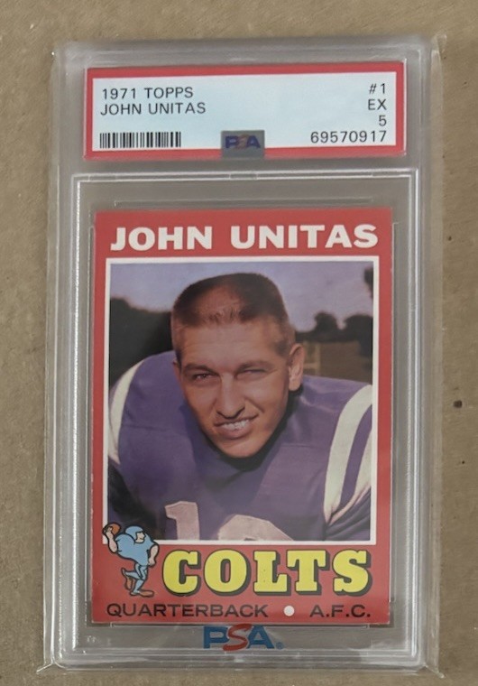 1971 TOPPS #1 JOHNNY UNITAS PSA 5 EX