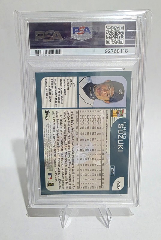 2001 Topps - Ichiro Suzuki #726 (RC) PSA 8 view 2
