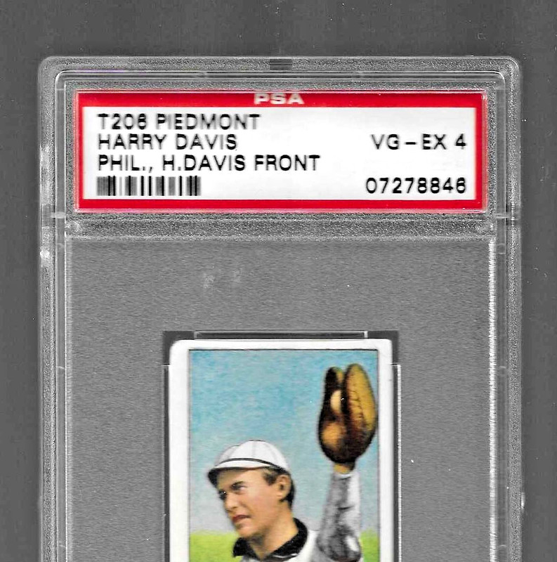 1909-1911 T206 PIEDMONT 350 TOBACCO BASEBALL CARD PSA 4 HARRY DAVIS RC ATHLETICS view 2