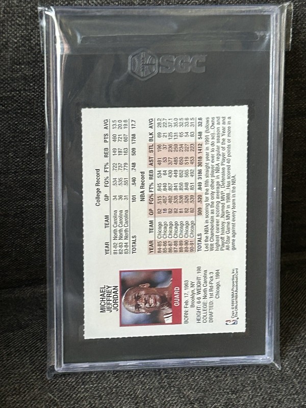 Michael Jordan 91 NBA Hoops Team Night SGC 9 Mint Chicago Bulls 91 NBA CHAMPS view 2
