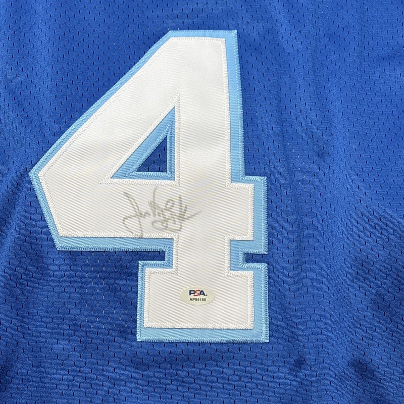 James Van Der Beek Signed #4 Varsity Blues “Mox” Football Jersey Autograph PSA view 2
