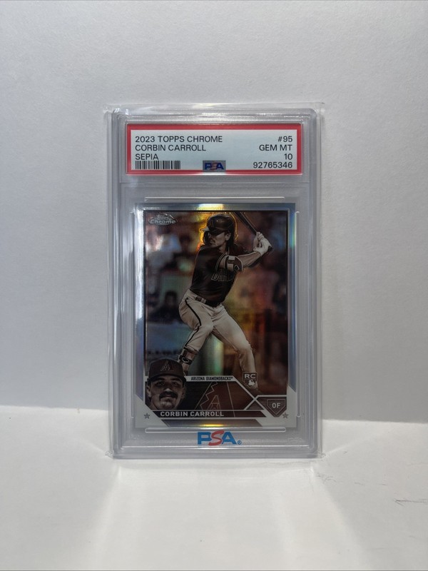 2023 Topps Chrome Sepia refractor Corbin Carroll PSA 10 RC ROOKIE D-Backs