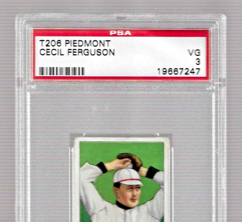 1909-1911 T206 PIEDMONT 350 TOBACCO BASEBALL CARD CECIL FERGUSON PSA 3 BOSTON view 2