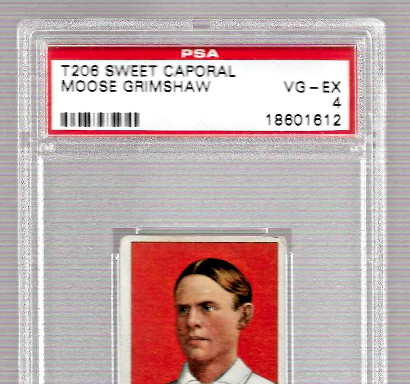 1909 T206 SWEET CAPORAL 350 TOBACCO BASEBALL CARD PSA 4 MOOSE GRIMSHAW TORONTO view 2