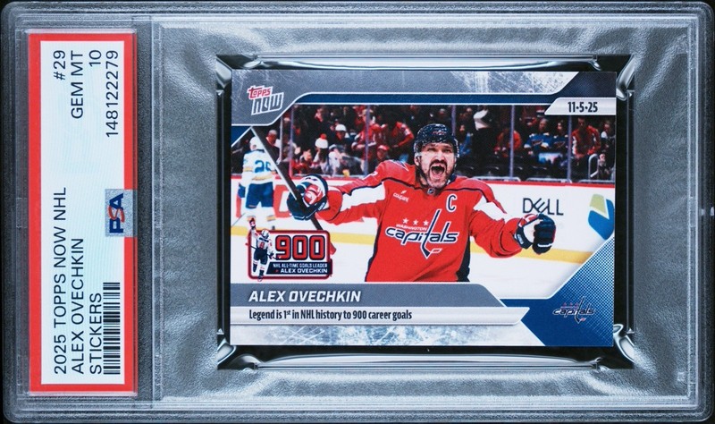 2025 Topps Now Alex Ovechkin 900th Goal NHL 11-5-25 sticker #29 - PSA 10
