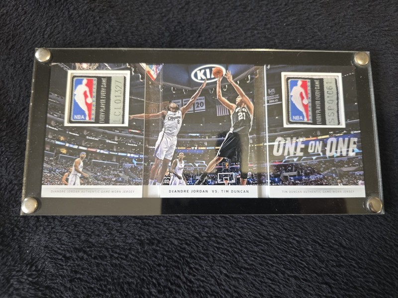 1/1 Preferred Booklet Tim Duncan Deandre Jordan Rare Laundry Tag Logoman nba view 2
