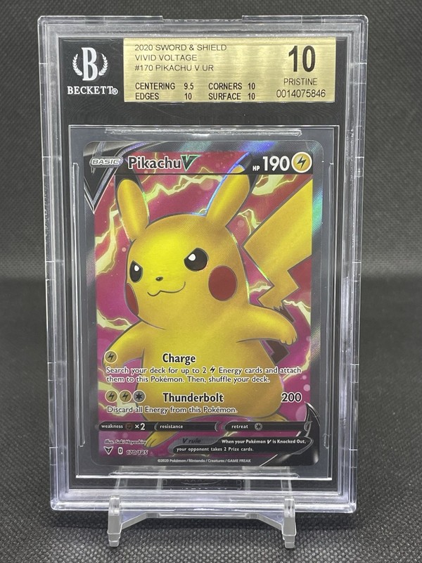 Pokemon Vivid Voltage Pikachu V Full Art Holo Ultra Rare 170/185 BGS 10 TCG Card