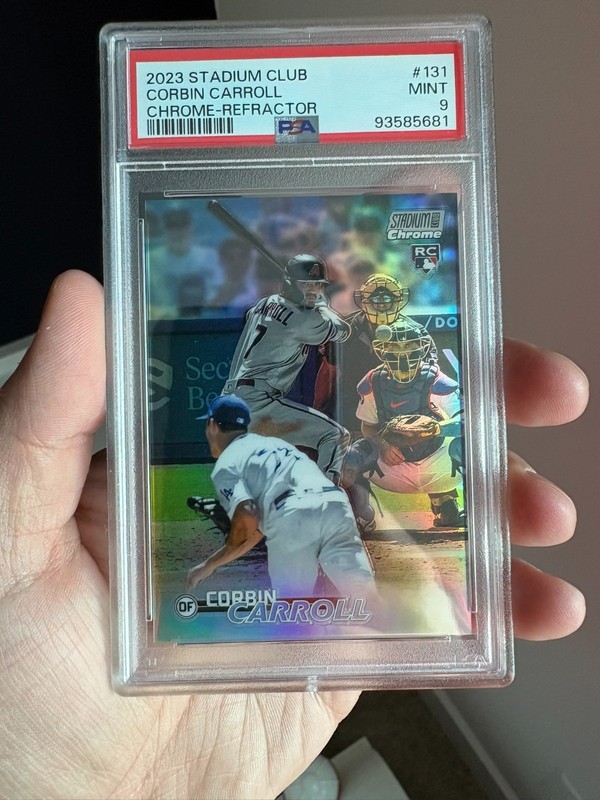 Corbin Carroll Rookie Chrome Refractor - 2023 Topps Stadium Club #131 - PSA 9