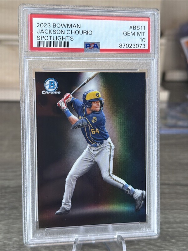2023 Bowman JACKSON CHOURIO Spotlights Insert #BS11 PSA 10 GEM MT Brewers RC SP