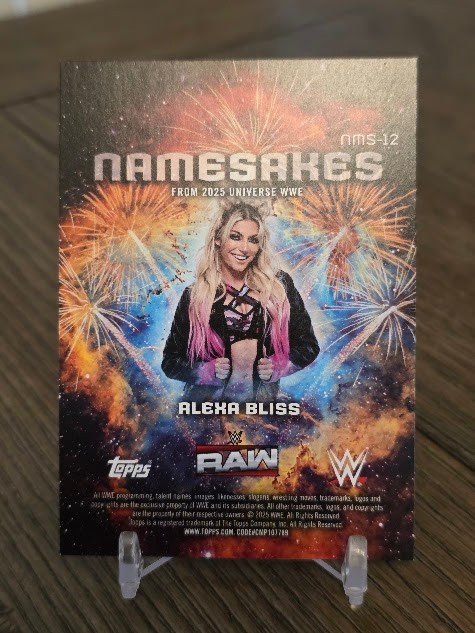 2025 Topps WWE Universe Alexa Bliss NAMESAKES GREEN ELECTRIC #NMS-12 /99 view 2