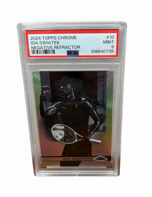 Iga Swiatek Tennis 2024 Topps Chrome #10 Negative Refractor (RC) PSA 9 WTA