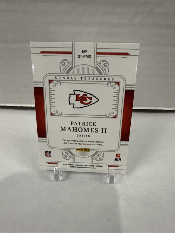 2025 National Treasures Patrick Mahomes II Sunday Treasures Patch /99 #ST-PMS view 2