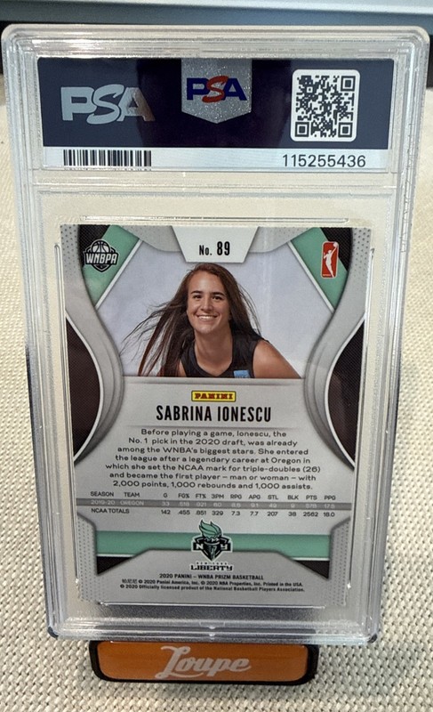 2020 Prizm WNBA #89 Sabrina Ionescu Rookie Card PSA 10 Gem Mint RC view 2