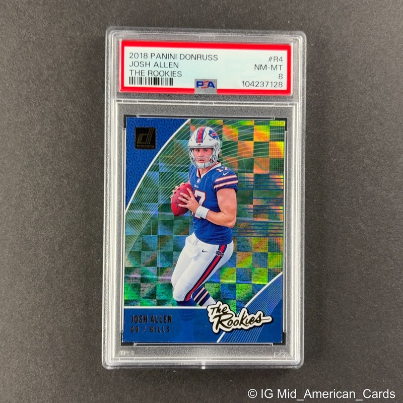 2018 Panini Donruss Josh Allen The Rookies Insert #R-4 Buffalo Bills PSA 8