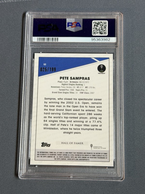 2021 Topps Chrome Sapphire Edition - Pete Sampras #60 Aqua /199 view 2