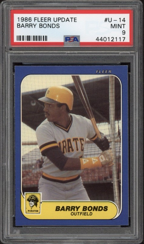 1986 Fleer Update Barry Bonds Rookie RC #U-14 PSA 9 Mint Pittsburgh Pirates