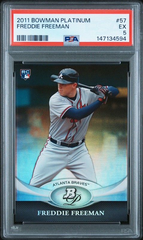 FREDDIE FREEMAN 2011 TOPPS BOWMAN PLATINUM ROOKIE PSA 5 POP 5�BRAVES DODGERS�JG