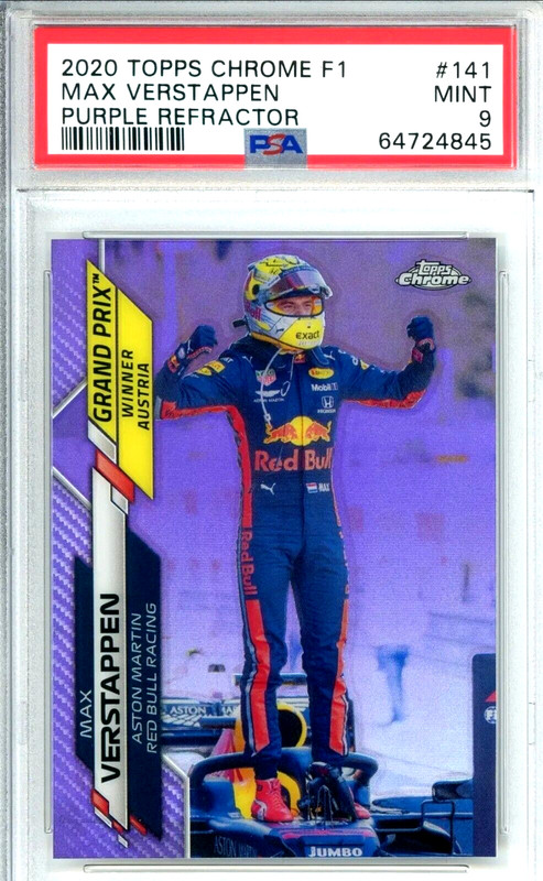 2020 Topps Chrome F1 /399 Purple Refractor Max Verstappen Rookie #141 PSA 9 MINT