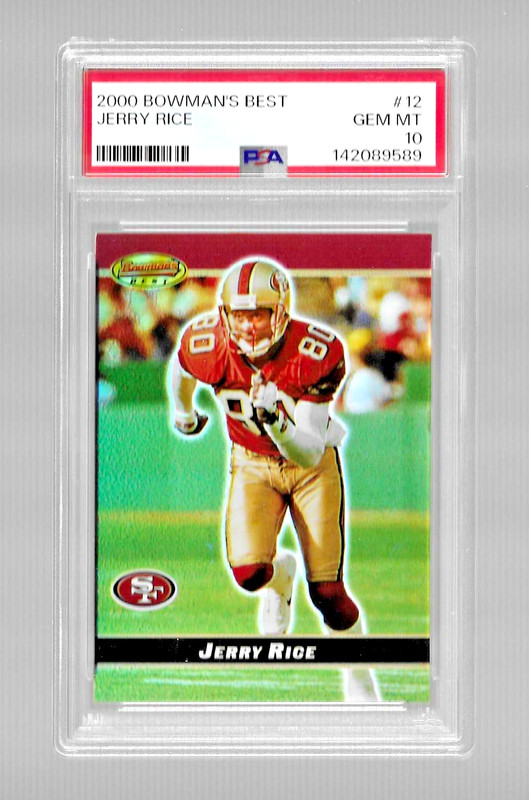 2000 BOWMAN'S BEST FOOTBALL CARD #12 HOF JERRY RICE PSA 10 LOW POP NFL 49ERS