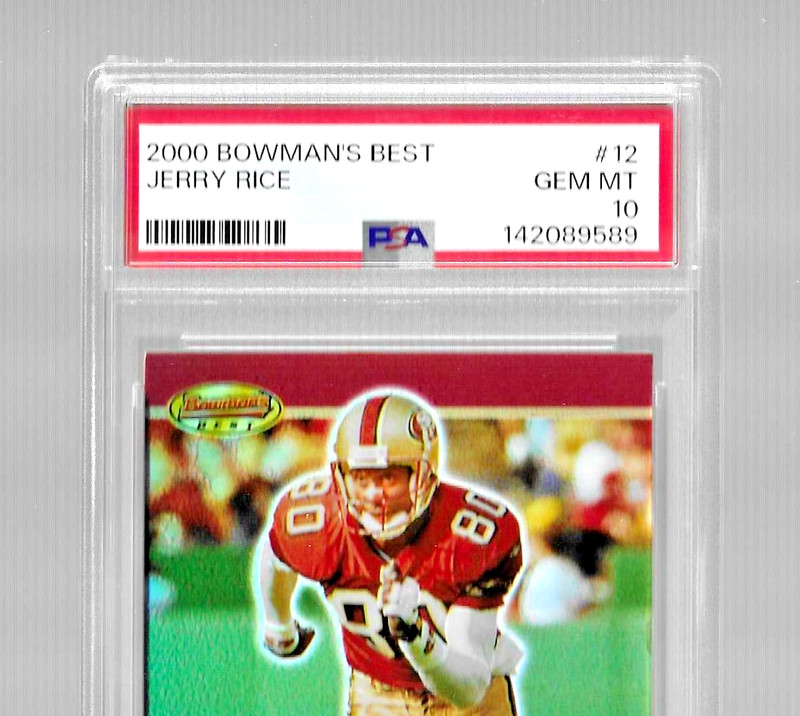 2000 BOWMAN'S BEST FOOTBALL CARD #12 HOF JERRY RICE PSA 10 LOW POP NFL 49ERS view 2