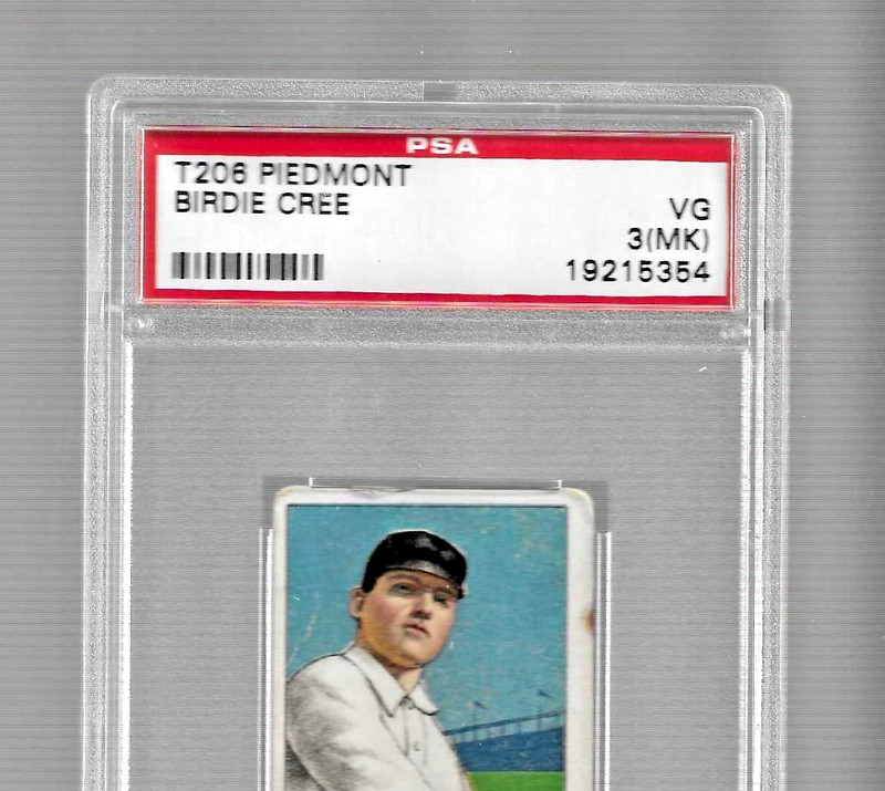 1909 T206 PIEDMONT 350 TOBACCO CARD BIRDIE CREE PSA 3 GWT BACK STAMP HIGHLANDERS view 2