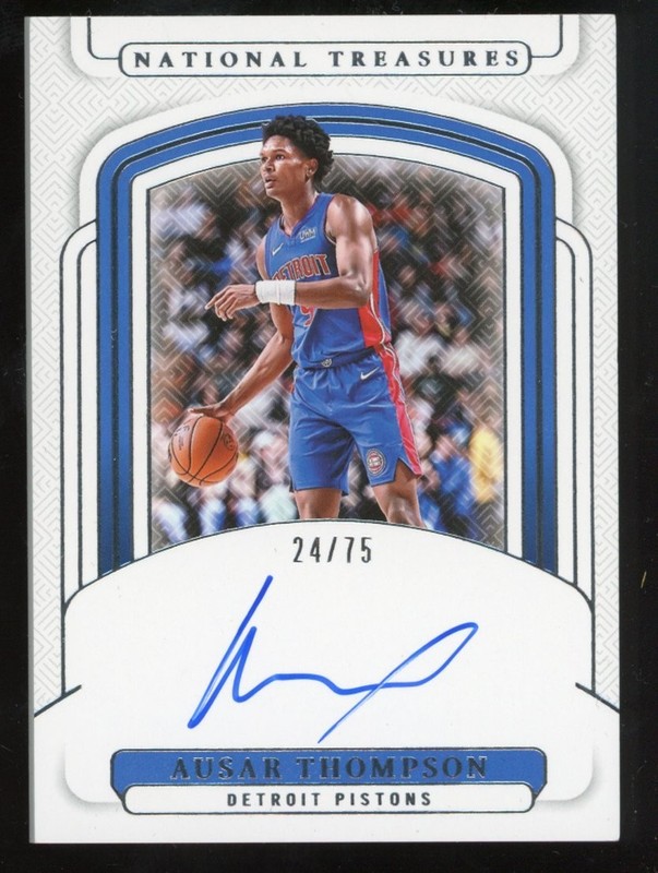 Ausar Thompson 2024-25 National Treasures Auto #d /75 Detroit Pistons