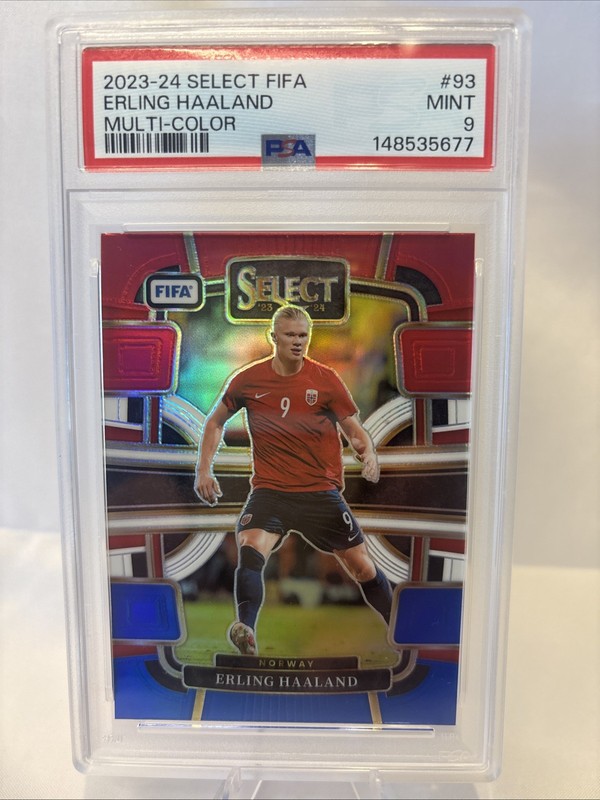 2023-24 Panini Select FIFA - Terrace Erling Haaland #93 Multicolor Prizm PSA 9