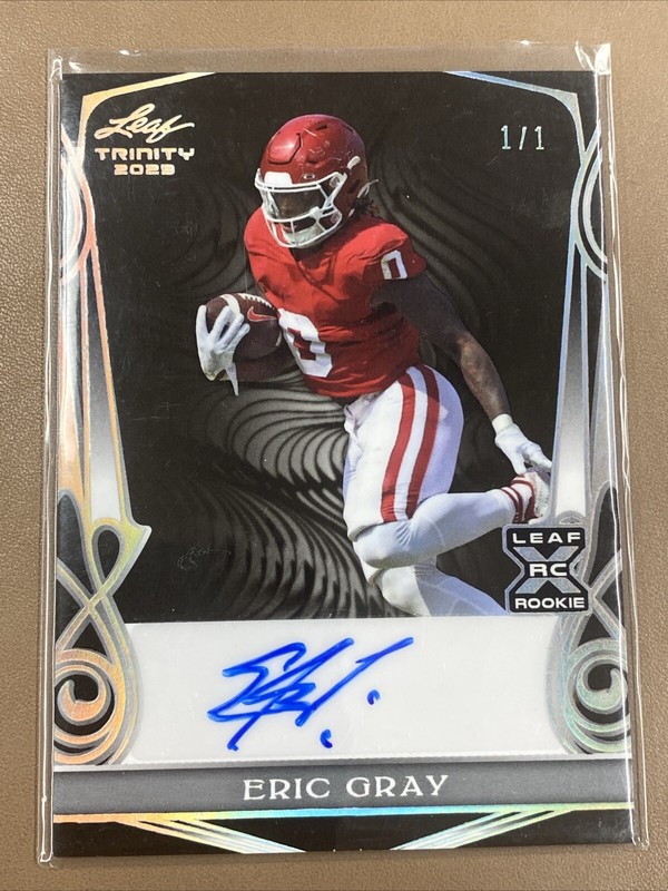 Eric Gray Auto 1/1 2023 Leaf Trinity Football Black XRC Autograph 1 Of 1
