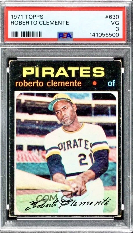 1971 TOPPS #630⚾️ROBERTO CLEMENTE PITTSBURGH PIRATES HOF PSA-3 VG