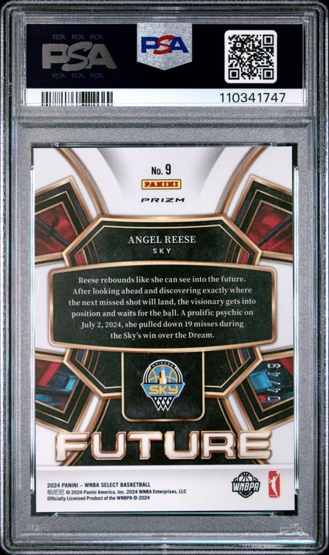 2024 Select WNBA Angel Reese Future RC Blue Prizm #4/49 Sky PSA 10 view 2