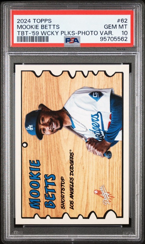 2024 Topps TBT Mookie Betts Photo Variation #62 PSA 10 GEM MINT Dodgers SP PR 51