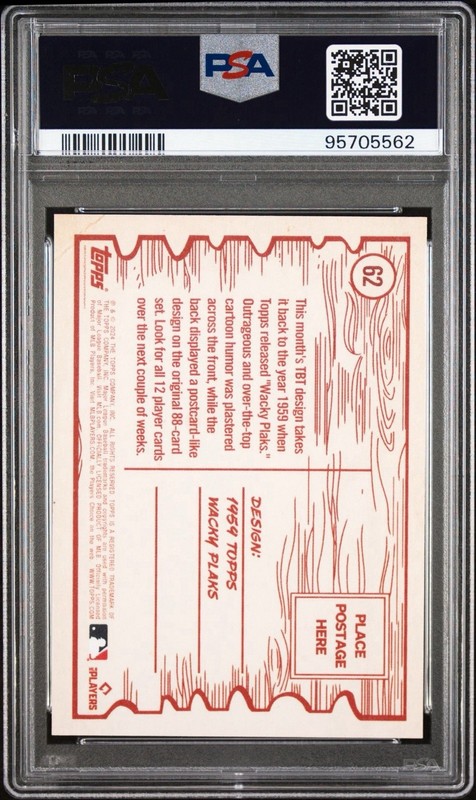 2024 Topps TBT Mookie Betts Photo Variation #62 PSA 10 GEM MINT Dodgers SP PR 51 view 2