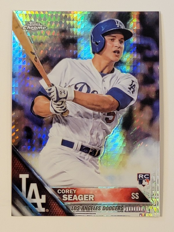 2016 Topps Chrome COREY SEAGER Prism Prizm Refractor Rookie RC #150 MVP Rangers 