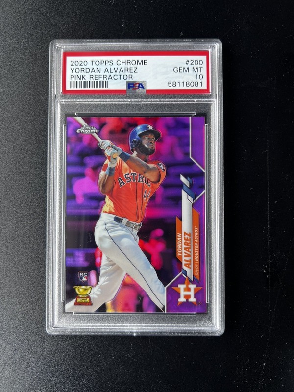 2020 Topps Chrome - Yordan Alvarez #200 Pink Refractor PSA 10 RC Rookie Cup