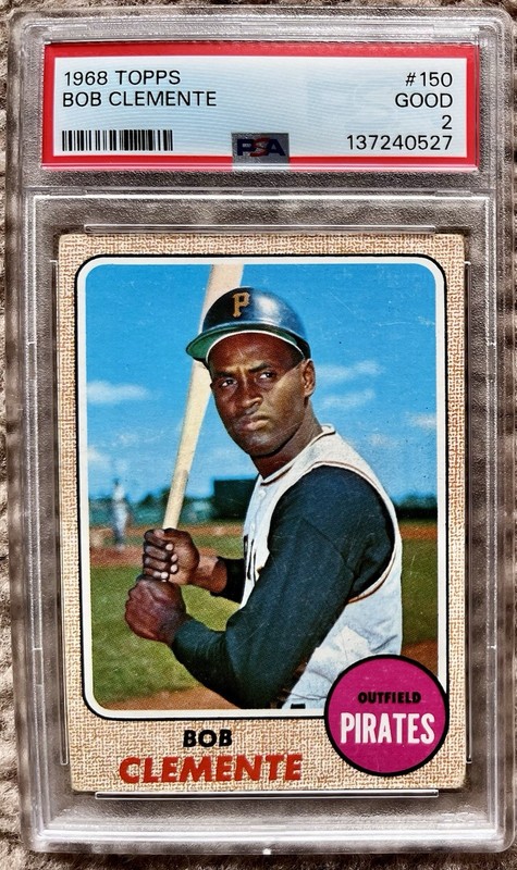 1968 Topps #150 Bob Clemente PSA 2 Pittsburgh Pirates Centered Well