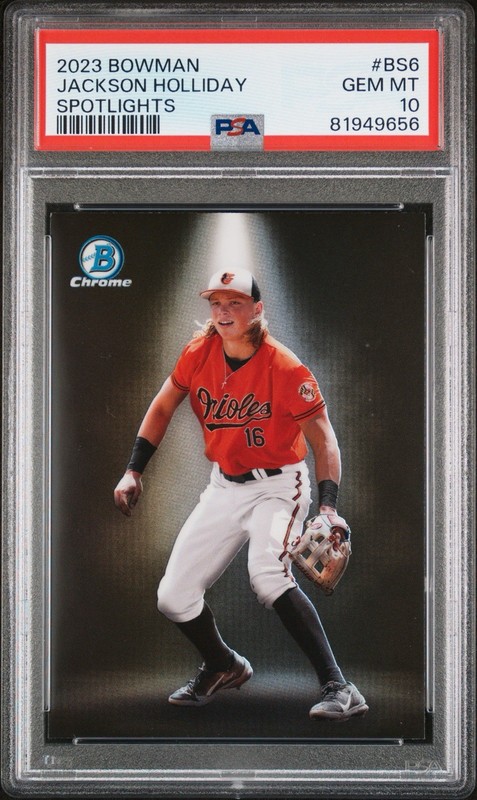 2023 JACKSON HOLLIDAY BOWMAN CHROME SPOTLIGHTS PSA 10 GEM MINT #BS6