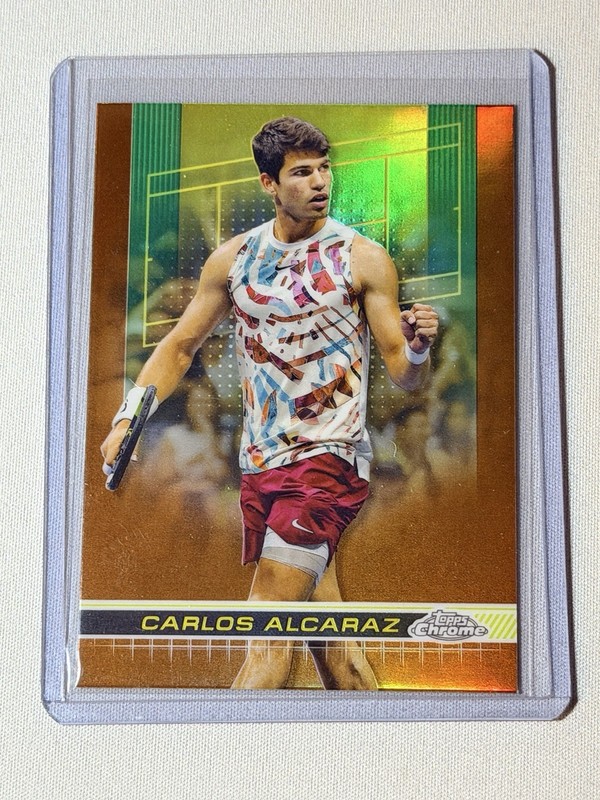 2024 Topps Chrome Tennis Carlos Alcaraz Clay Bronze Refractor RC Rookie SP