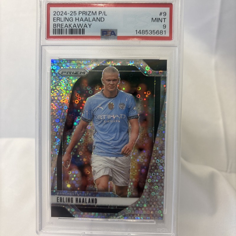2024-25 Panini Prizm Premier League - Erling Haaland #9 Breakaway Prizm PSA