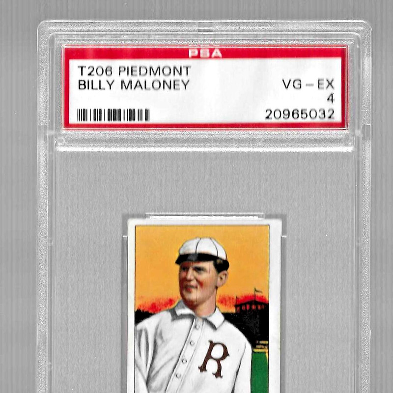 1909-11 T206 PIEDMONT 350 TOBACCO BASEBALL CARD PSA 4 BILLY MALONEY ROCHESTER view 2