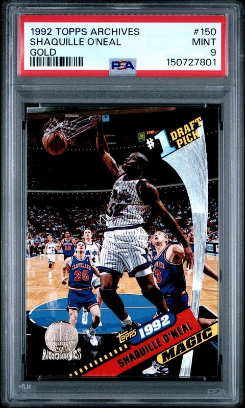 1992 TOPPS ARCHIVES GOLD #150 SHAQUILLE O'NEAL PSA 9 New Slab