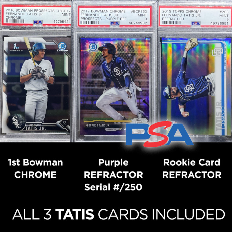 FERNANDO TATIS JR ROOKIE REFRACTOR #/250 1st Bowman🔥  PSA 9 - COLLECTOR's LOT