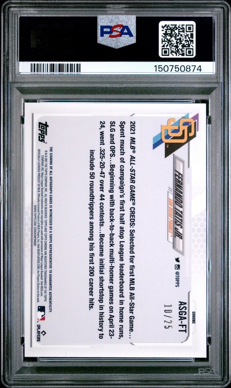 FERNANDO TATIS JR. 2021 Topps Chrome Update All-Star Game Auto Orange /25 PSA 10 view 2