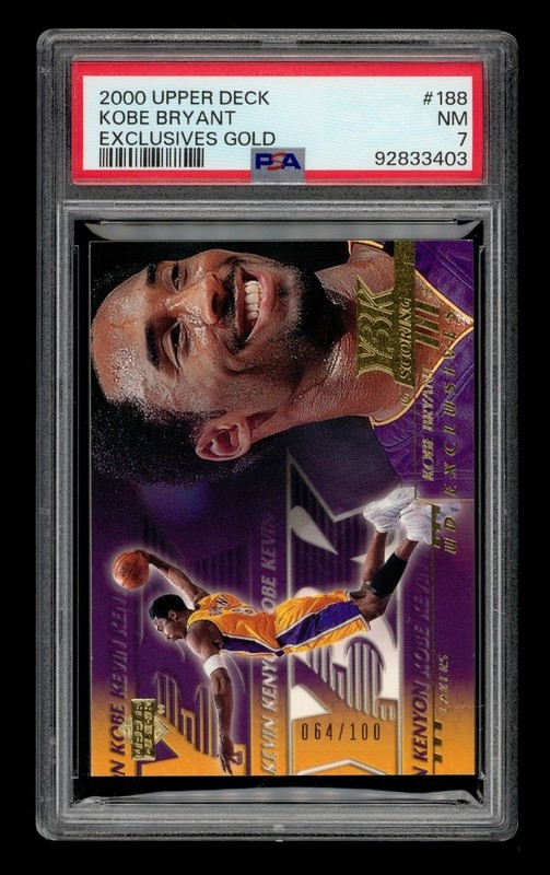 2000-01 Upper Deck Exclusives Gold: #188 Kobe Bryant /100 PSA 7 NM