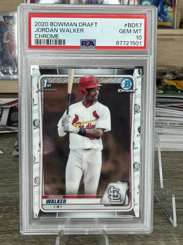 Jordan Walker 2020 Bowman Draft Chrome 1st PSA 10 St. Louis Cardinals #BD57