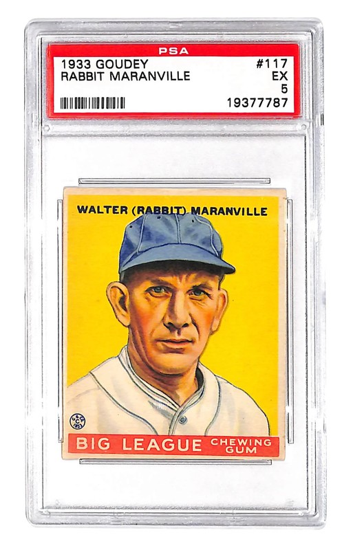1933 Goudey Rabbit Maranville #117 PSA 5 Boston Braves Hall of Famer HOF