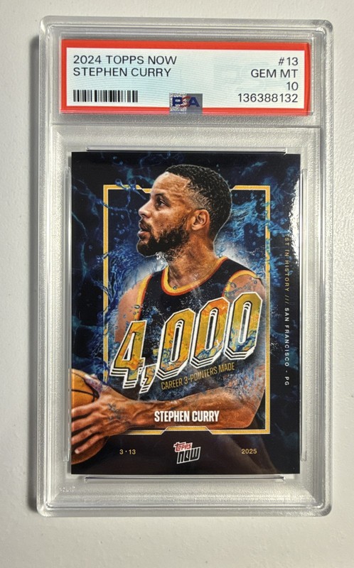 2024 Topps Now (4,000 career 3-pointers) #13 Stephen Curry GEM MINT PSA 10