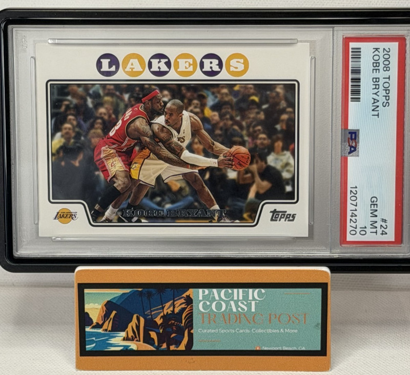 2008 Topps Basketball - KOBE BRYANT #24 - Iconic Kobe Guarded by Lebron - PSA 10